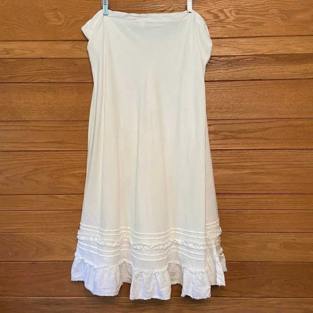 Y2K vintage linen white maxi skirt Old Navy.